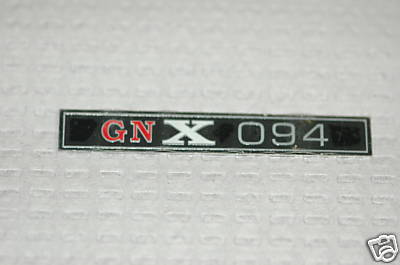 GM style Buick GNX dash plate