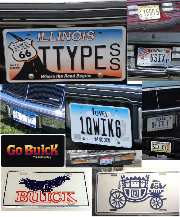 buick regal t-type license plates