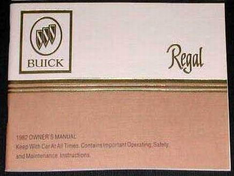 1982 buick regal owners manual