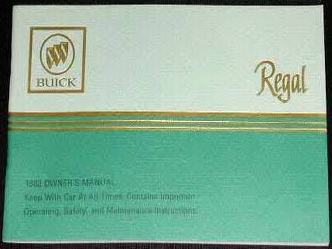 1983 buick regal owners manual