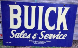 buick sales and service porcelain sign