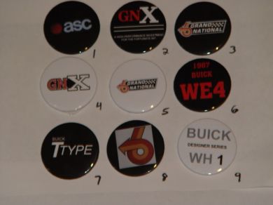 Assorted Buick Grand National Buttons