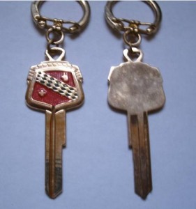 1950s buick solid brass keys