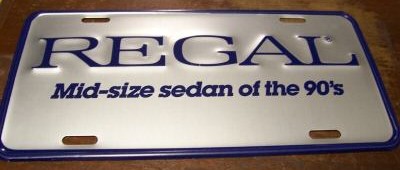 90s regal license plate
