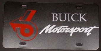 Buick Motorsports custom plate