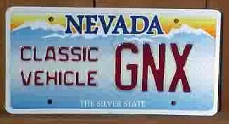 buick gnx license plate