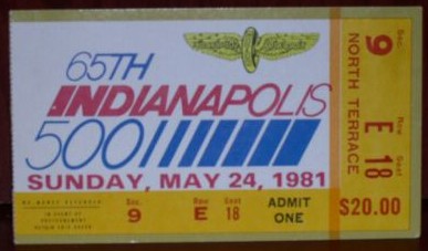 1981 indy ticket