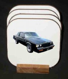 1987 buick grand national drink coaster set