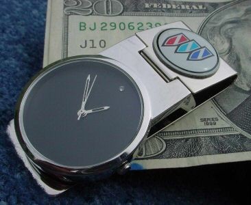 BUICK CHROME MONEY CLIP WATCH