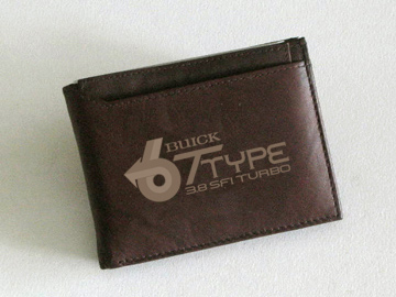 Buick T type wallet etched