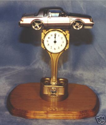 buick diecast gold plated piston clock