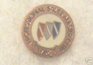 buick professional sales master club 1986 pin