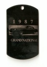 dog tag style 1987 buick keychain