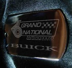 laser etched keyholder Buick Grand National emblem