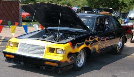 old school flamed paint job