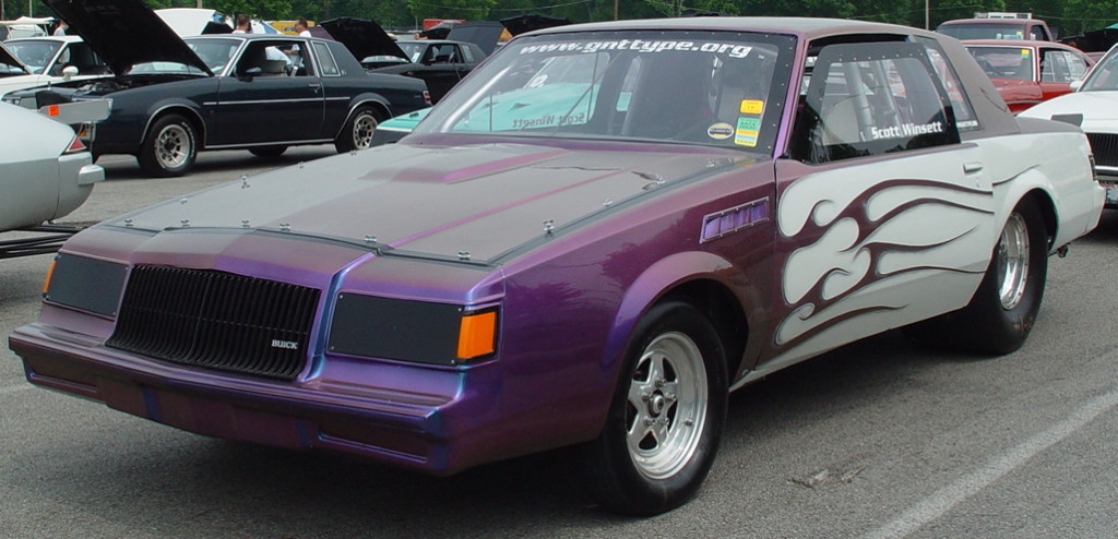 purple white flamed buick GN