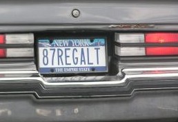 regal T license plate