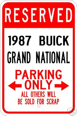 reserved for 1987 buick grand national