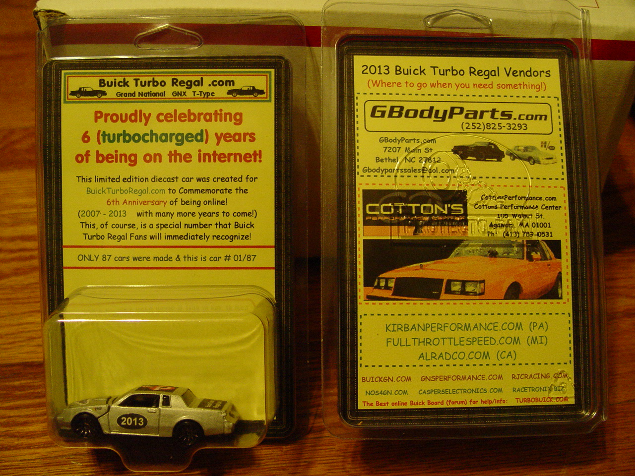 BuickTurboRegal.com Celebrates 6 years Online! Special Diecast Car Created!