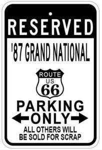 route 66 1987 buick grand national sign