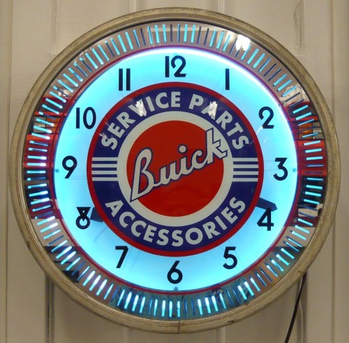 1930s neon illusion buick clock