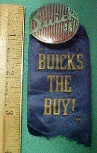 1940s Buick 8 Car Salesman Dealer Promo Ribbon Pin