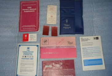 1986 Buick Regal Owners Manual and Supplement Package