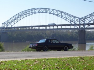 car by bridge