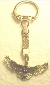 happy the hawk key chain