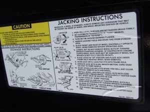 jacking instructions decal