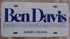 Ben Davis Buick license plate