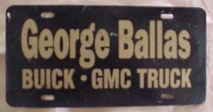 George Ballas Buick license plate