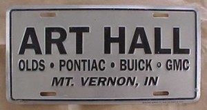art hall dealership plate