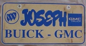 joseph buick gmc plate