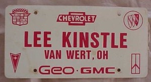 lee kinstle dealership license plate