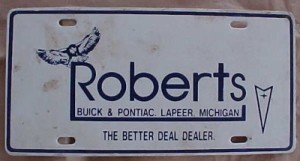 roberts buick license plate