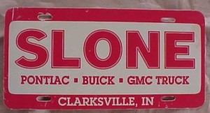 slone buick dealership license plate
