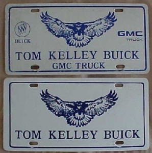 tom kelley buick license plate set
