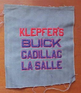 KLEPFERS BUICK CADILLAC LaSALLE pocket patch