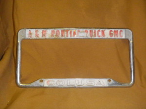 colusa A&M buick dealer plate frame