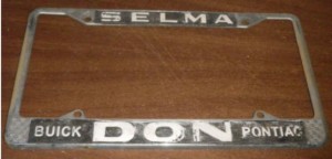 don buick license plate frame