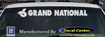 grand national nameplate decal