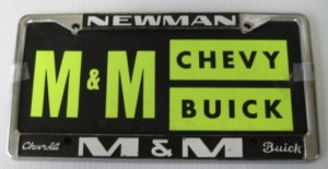 m&m buick plate frame