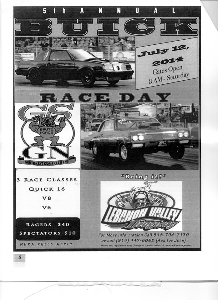 NY: 5th Annual Buick Race Day (Rescheduled) July 12 2014