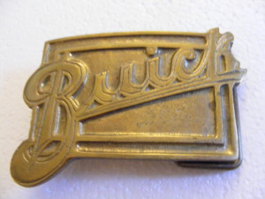 buick script logo solid brass belt buckle