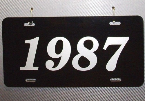 1987 metal license plate