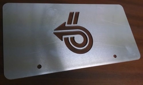 laser cut turbo 6 arrow license plate