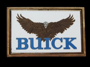 1970s BUICK SOLID BRASS BELT BUCKLE