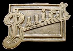 1970s buick script logo belt buckle