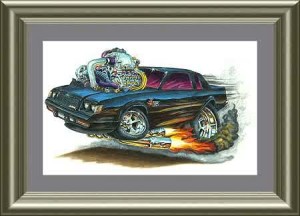 Buick GN cartoon type print